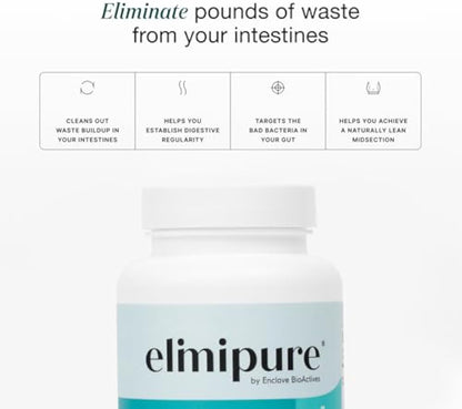 Elimipure Gut Cleanse & Restore Supplement: Natural & Effective Detox Cleanse Capsules | Fortify Your Microbiome | Effortless Morning Stools | Restore Your Gut from The Inside Out