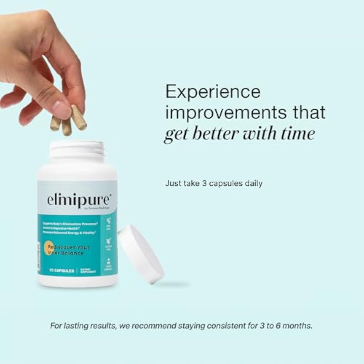 Elimipure Gut Cleanse & Restore Supplement: Natural & Effective Detox Cleanse Capsules | Fortify Your Microbiome | Effortless Morning Stools | Restore Your Gut from The Inside Out